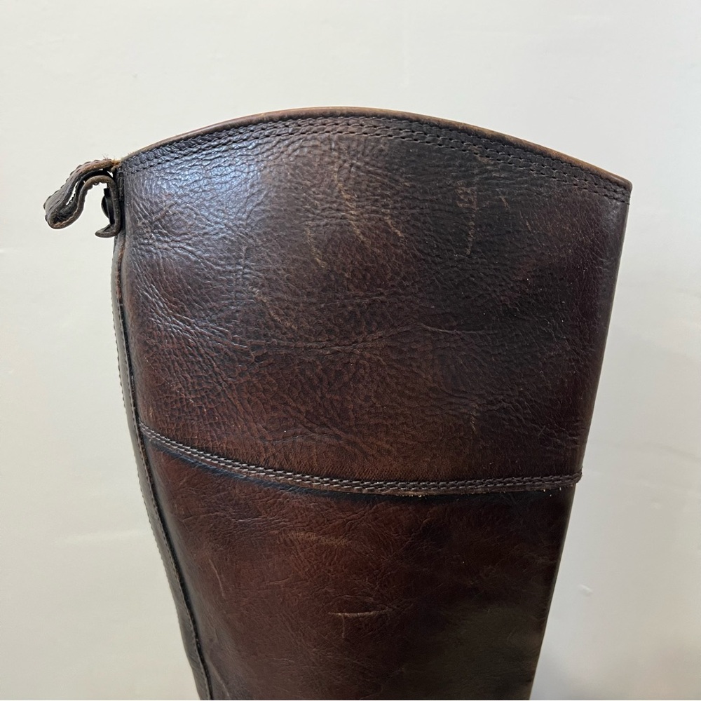 Frye Tall Dark Brown Button Back Full-Zip Women's boots Riding Boots Size 7.5 B - Picture 6 of 13